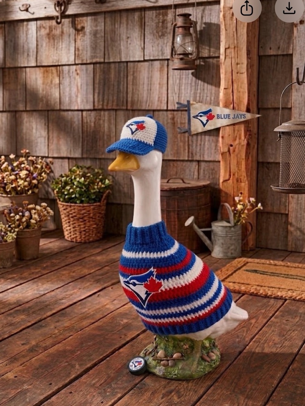 Porch Goose  Crochet Team Hat and Dress Set - Toronto Blue Jays